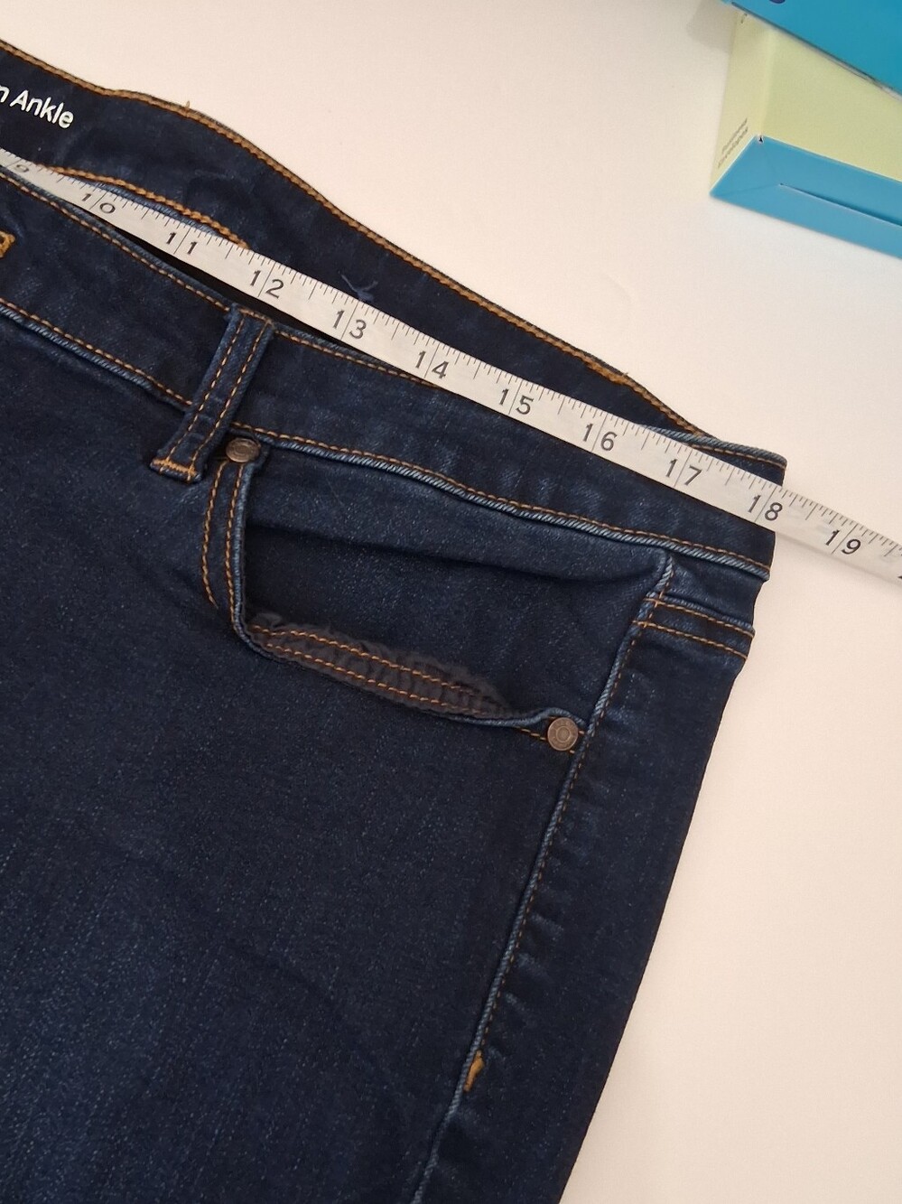 TALBOTS Dark Indigo Flawless Slim Ankle Jeans Size 16W - Picture 5 of 9